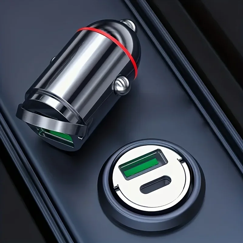 Car Charger Car Pull Ring Mini Hidden PD+usb Port Multi-function Car Charger