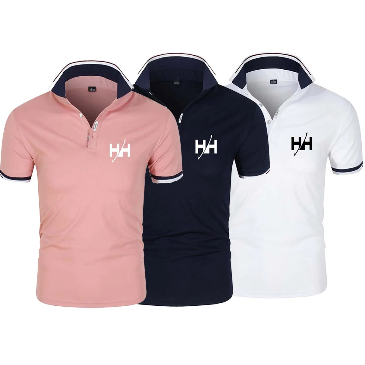 

HHTop Grade New Designer Logo Brand Summer Mens Polo Shirts With Short Sleeve Turn Down Collar Casual Tops Fashions Men Clothing