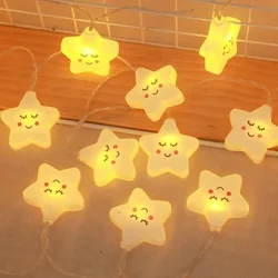 Star Garland LED String Lights - USB/Battery Powered Decorative Lamp for Indoor and Outdoor Use (White shell)