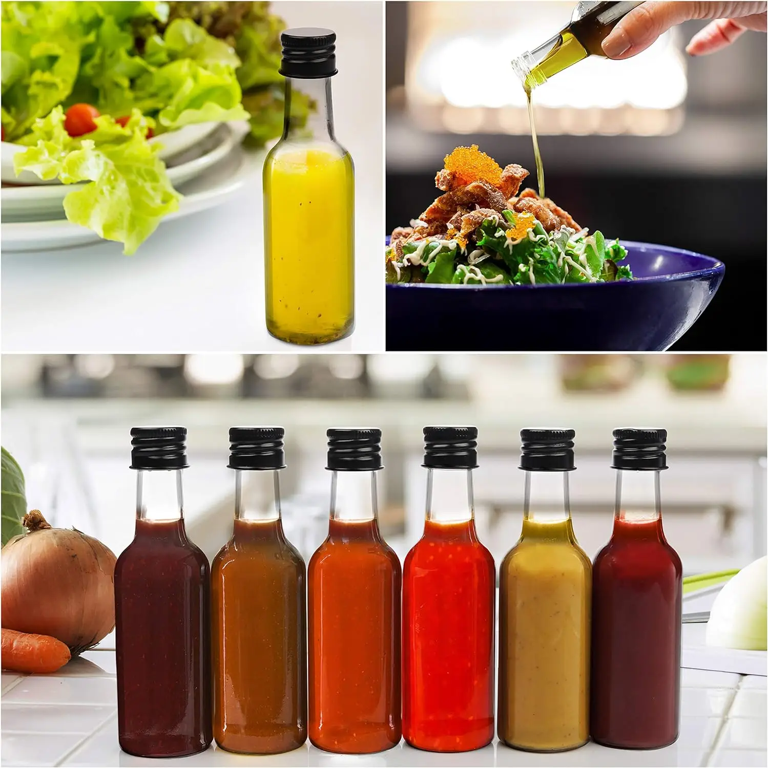 10-Pack Mini Plastic Liquor Bottles with Assorted Caps