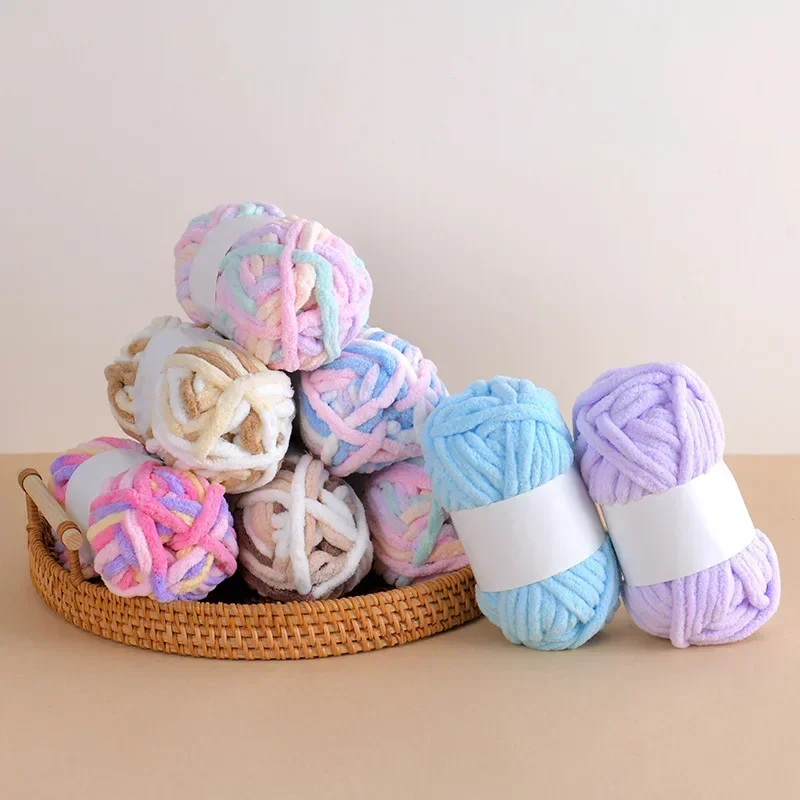 50g Thick Velvet Yarn Handmade DIY Knitting Yarn Wool Line Baby Scarf Hat Soft Chenille Yarn Knit Wol Crochet  Knitting 4