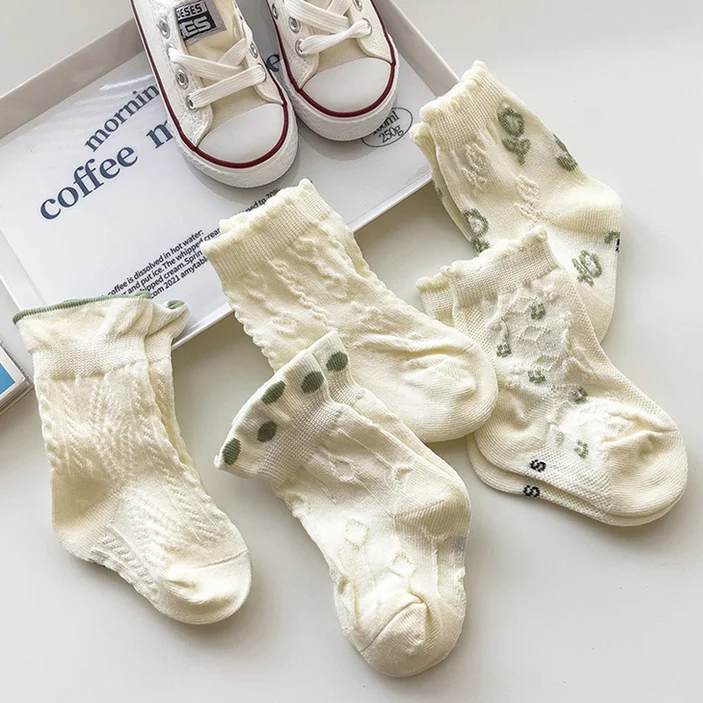 New Korean Breathable Soft Cotton Mesh Newborn Infant Toddler Socks Spring Summer Baby Socks Girls Kids Socks 0-6yearsOld