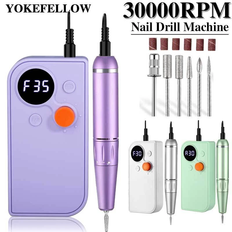 30000RPM Rechargeable Nail Drill Machine for Polished Exfoliation with