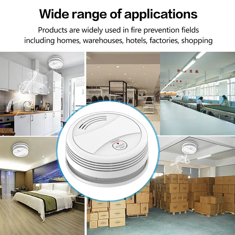 Tuya WiFi Smoke Alarm Fire Protection Smoke Detector Fire Alarm Home Security System Firefighters Sensor