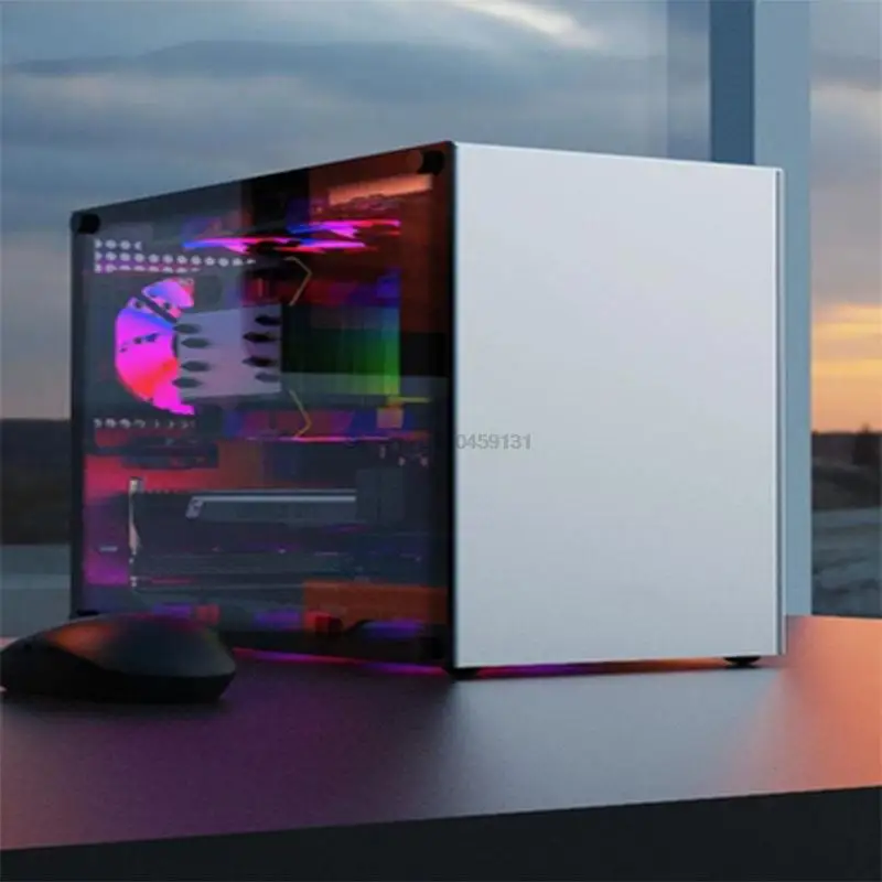 

C2 All Aluminum Alloy ITX MATX Side Transparent Computer Mini Small Chassis In-line Graphics Card ATX Power Supply