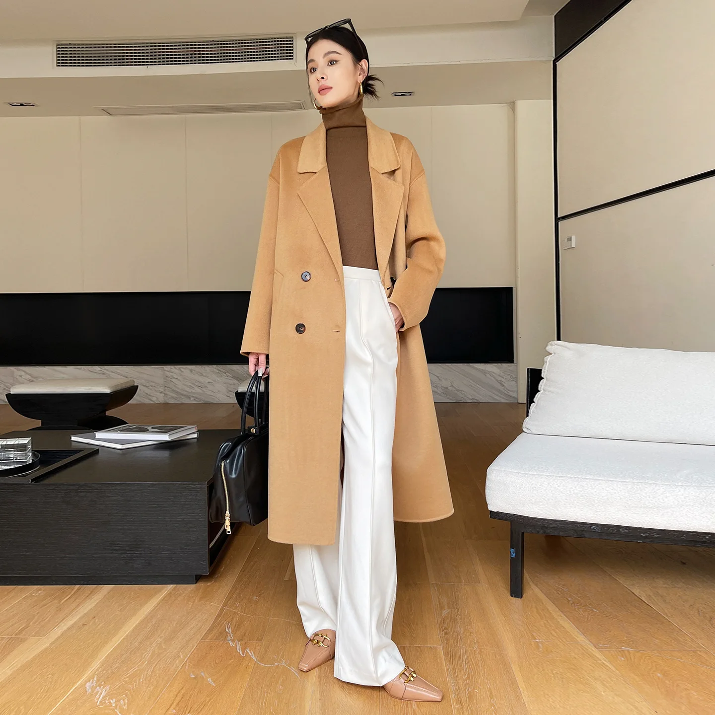 Double-SidedWoolenCoatWomen