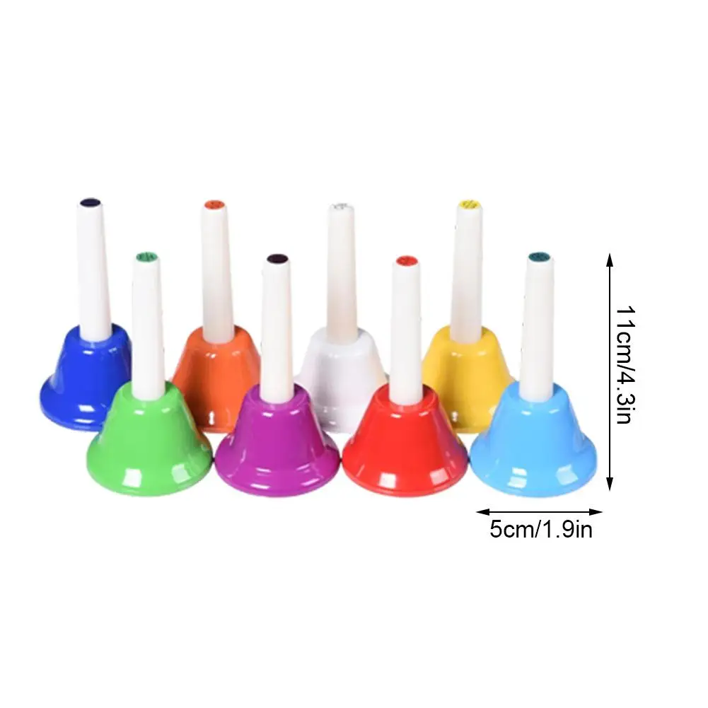 Diatonic Metal Hand Bell 8 Notes Educational And Fun Toy for Children 8pcs
