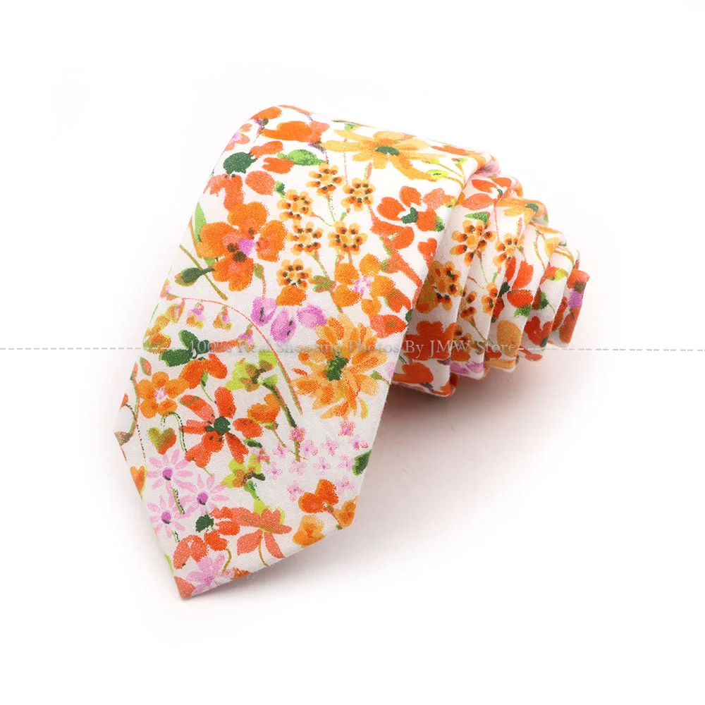 Men's Casual Chic Floral Neck Tie Mustard Yellow Cotton Elegant Tie Wedding Party Suit Collar Flower Necktie Gravata Accessories