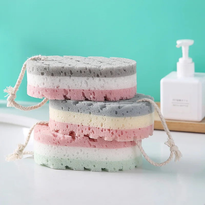 New Sponge Bath Ball Shower Rub For Whole Body Exfoliation Massage Brush Scrubber Durable Sponge Brush Bathroom Accessories