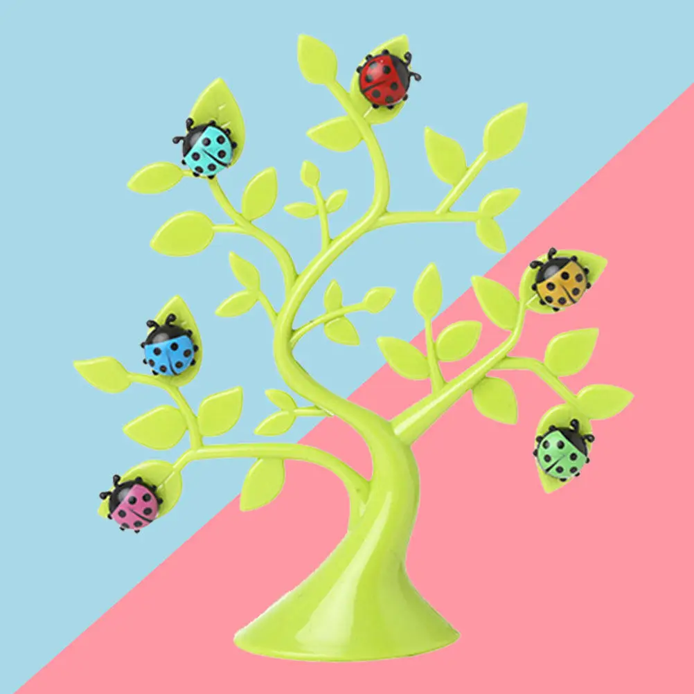 무당벌레 모양 자석 트리 사진 프레임 홀더 디스플레이 사진 엽서 메모 메시지 홈 오피스 장식 무작위 색상