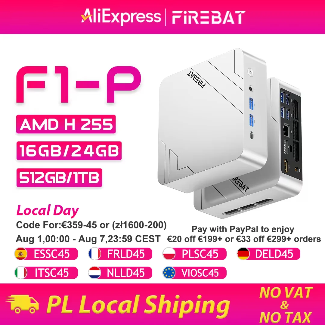 Firebat Mini PC F1 P Ryzen 7 H 255, 16GB DDR5 — potenza da desktop in formato tascabile