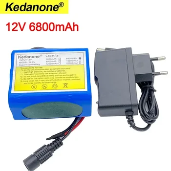 Batteria 12V 6800mah 18650 Li-ion 6,8 Ah Batterie ricaricabili con batterie al litio BMS Scheda di protezione + Caricatore 12,6V