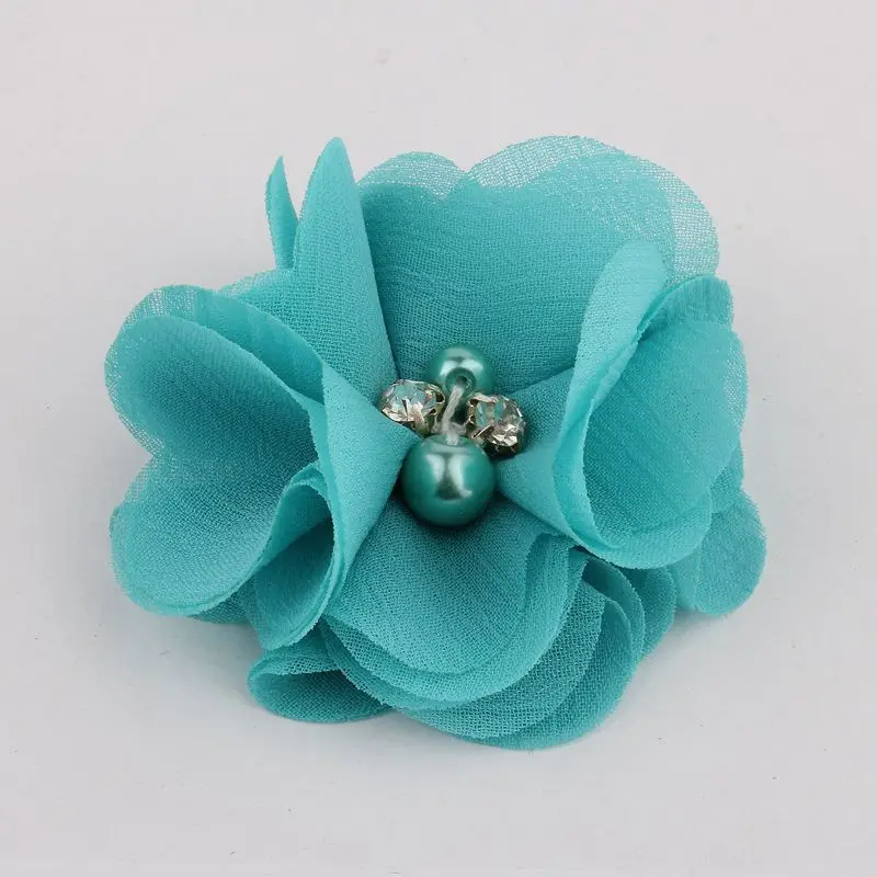 10PCS 2 "35 Farben Mini Chiffon Stoff Blume Für Hochzeit Einladung Künstliche Blumen Für Kleid Dekoration – Detail 18