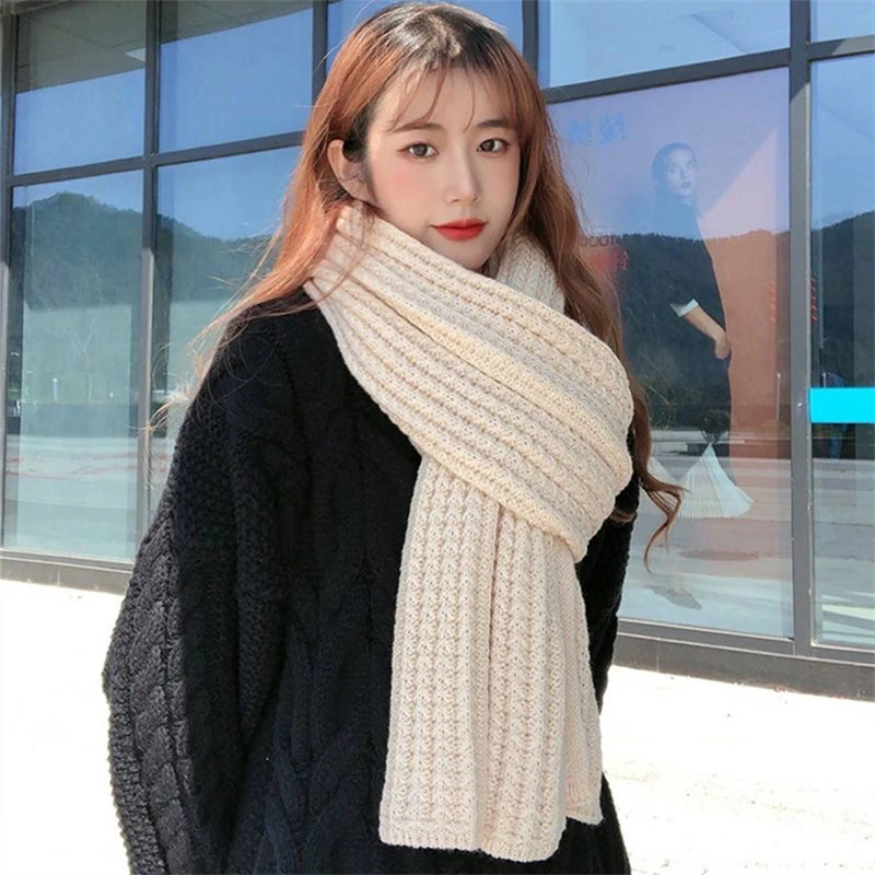 Men Women Winter Knitting Thermal Neck Warmer Tube Outdoor Skiing Motorcycle Scarf Thickening Windproof Neck Cover Riding Bib winter accessories knitted scarf