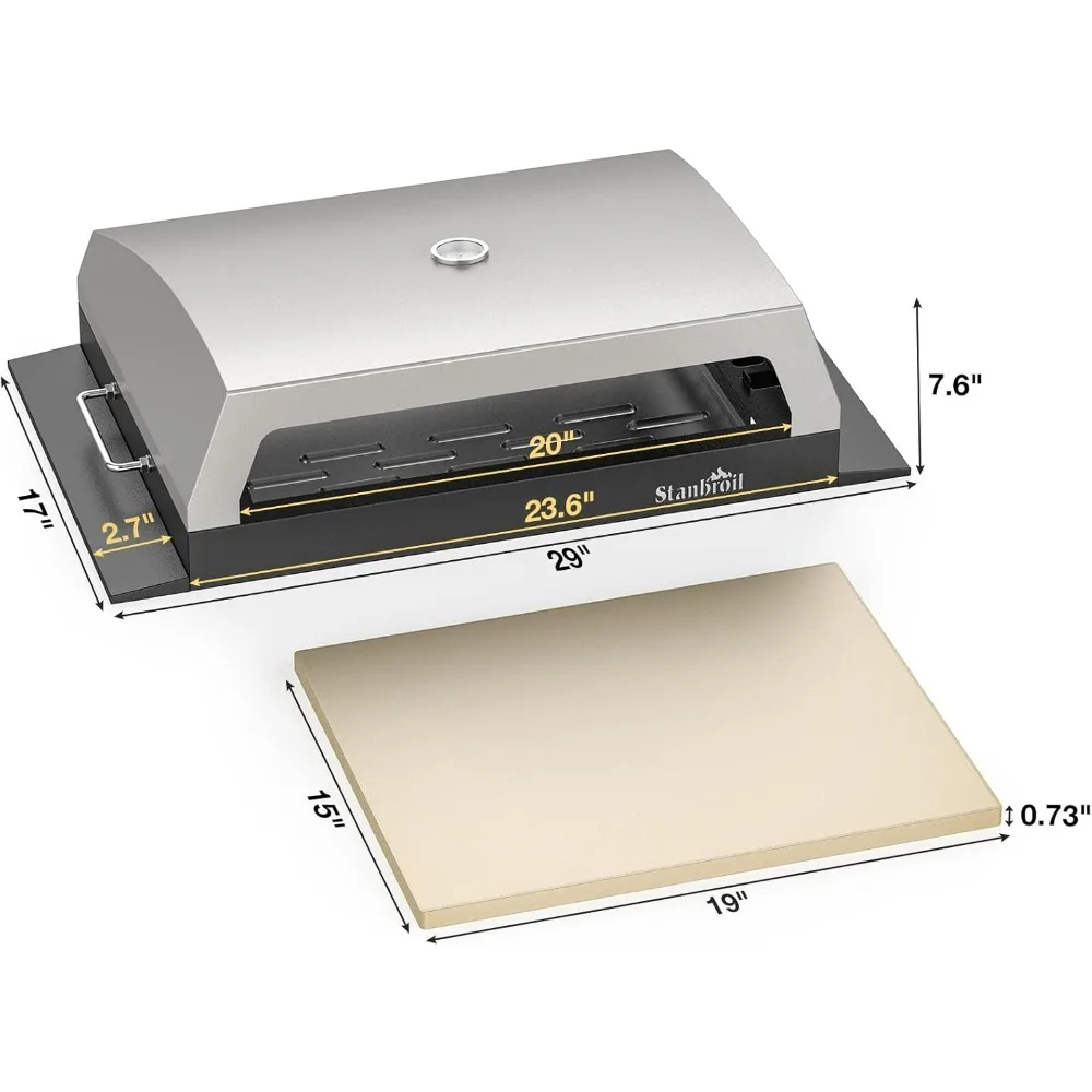 Stanbroil Outdoor Pizza Oven Compatible with Blackstone Flat Top Gas Grills, 22, 28, 36 Inches, Includes 19 x 15 Inch Pizza Ston