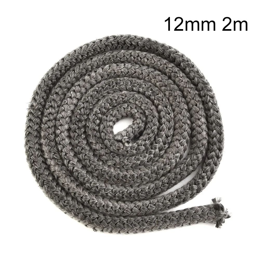 10/12mm Dark Gray Gasket Cord Stove Door Fireplace Cord 2m Fiberglass High Temperature Fireproof Sealing Rope Replacement
