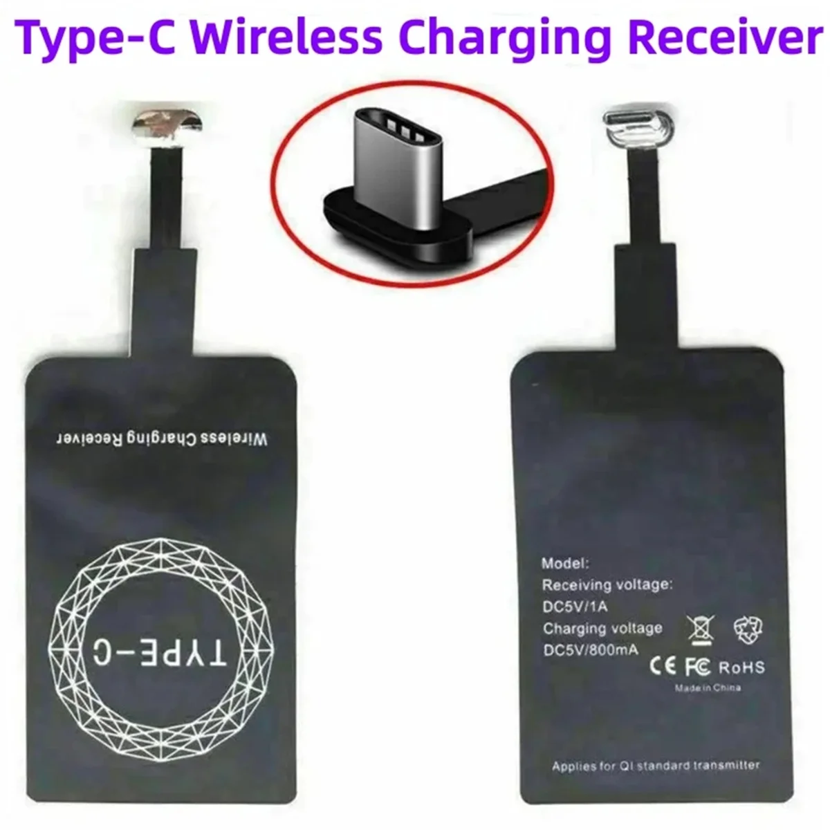 รูปสินค้า เครื่องชาร์จไร้สาย Type-C ความเร็วสูง ใช้ได้กับ Samsung Huawei Xiaomi