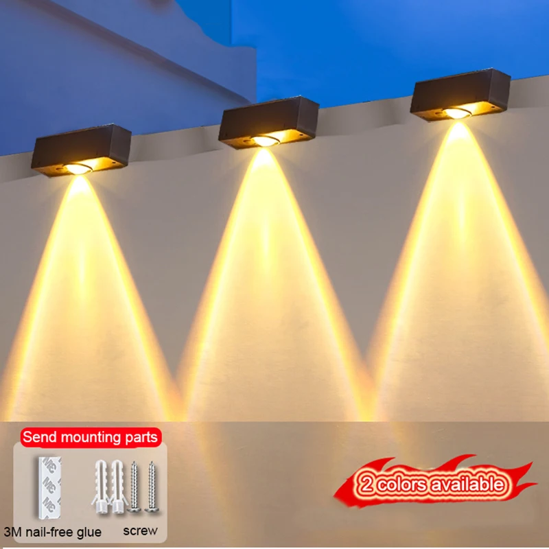 Solar Outdoor Wall Lamp Courtyard Garden Wall Washing Lamp Atmosphere Landscape Intelligent Staircase and Step Lighting