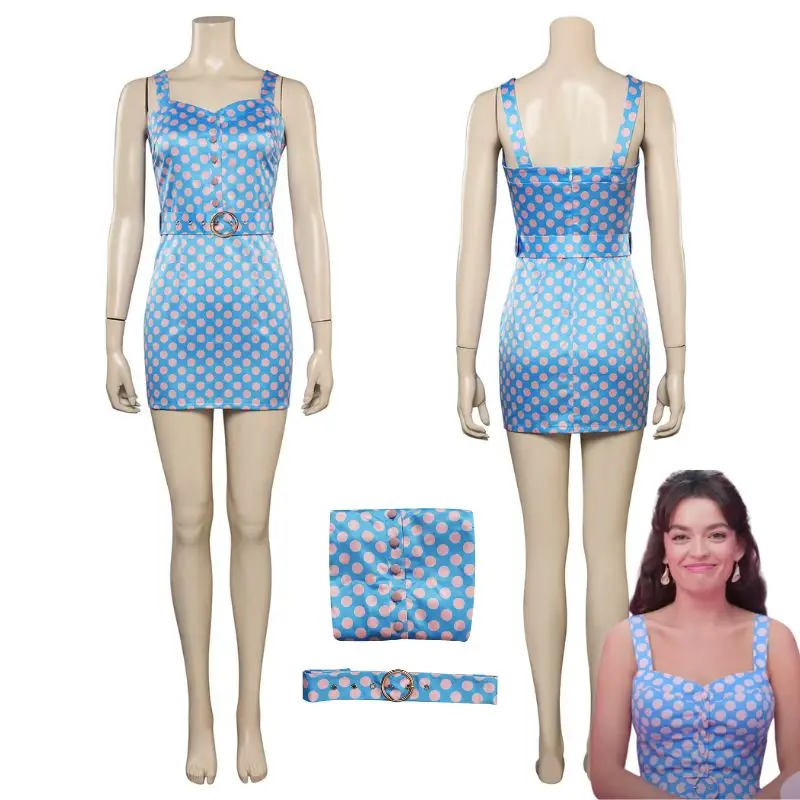 

2023 Movie Barbier Gloria Cosplay Blue Dress Costume for Women Girls Fantasia Outfit Halloween Party Clothes Role Playing Suit
