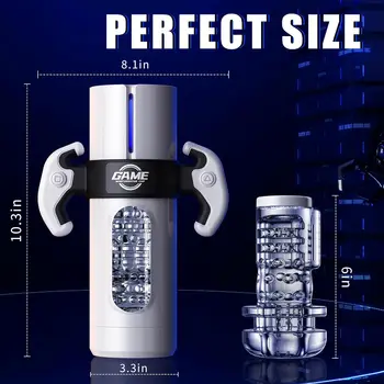 2 in 1 Handheld Automatic Male Masturbator Telescopic Vibrator Vagina Masturbation Equipment Sex Toys for Men Goods for Adults
