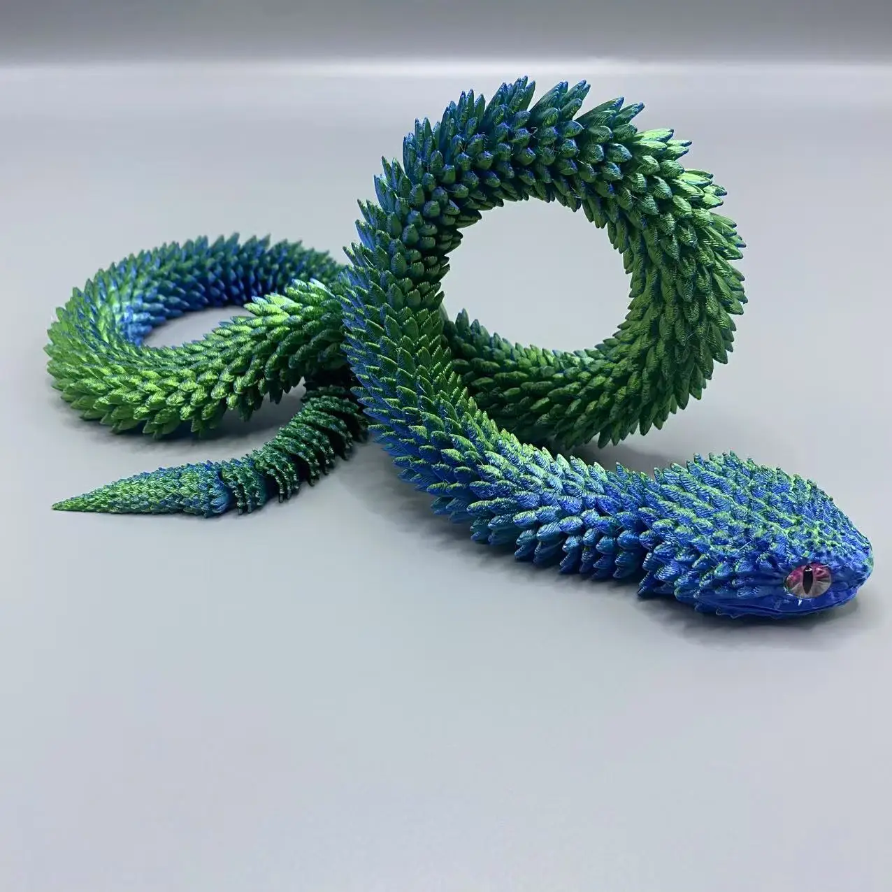 63cm 3D printed viper decoration glowing figures with movable joints animal models that can swing household bookshelf toys