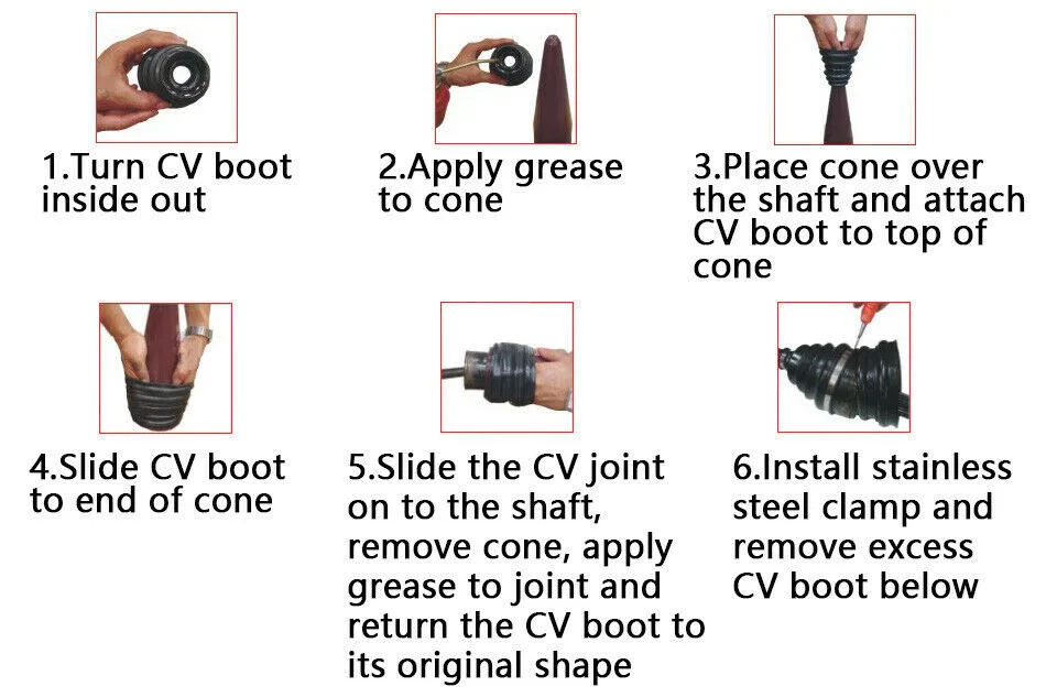 CV Boots Silicone CV Boot CV Boot Installation Mount Cone Tool For Fitting Universal Stretch CV Boot Rubber Plastic Installation Cone Tools Accessories