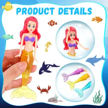 4 Pieces Mermaid Dive Toys Mermaid Bath Toys Colorful Mermaid Pool Toys Swimming Pool Games for Toddlers Boys Girls Teens Adults 3