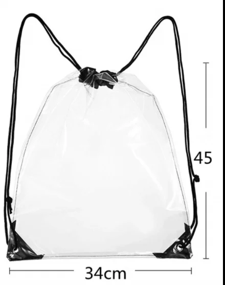 Sacs à cordon de serrage transparents, sac à dos étanche en PVC Transparent  pour Concert de travail au stade sportif, sac de rangement de grande  capacité