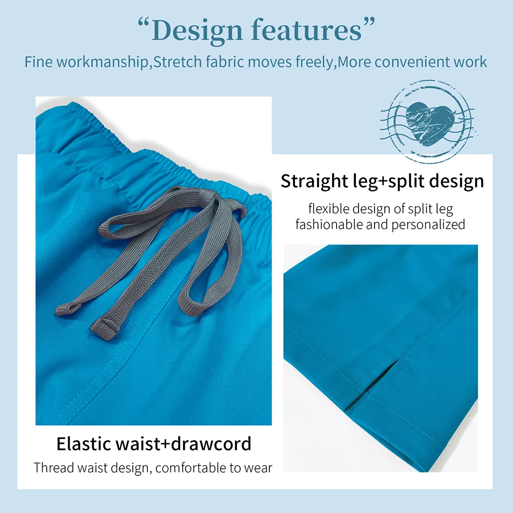 Medical scrubs Pet grooming veterinary uniform Hospital nursing pants Stretch fabric Trouser Elastic waist Beautician bottoms Scrubs pant Women