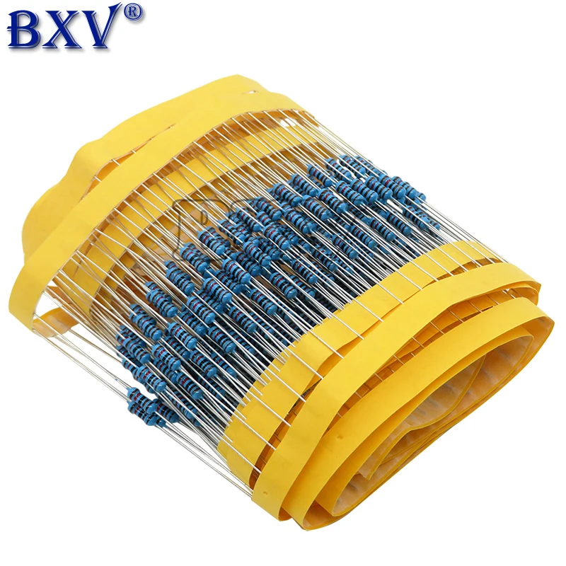 1/4W 1R-22M 1% Metal Film Resistor 100R 220R 1K-100K ohm Resistance 100PCS