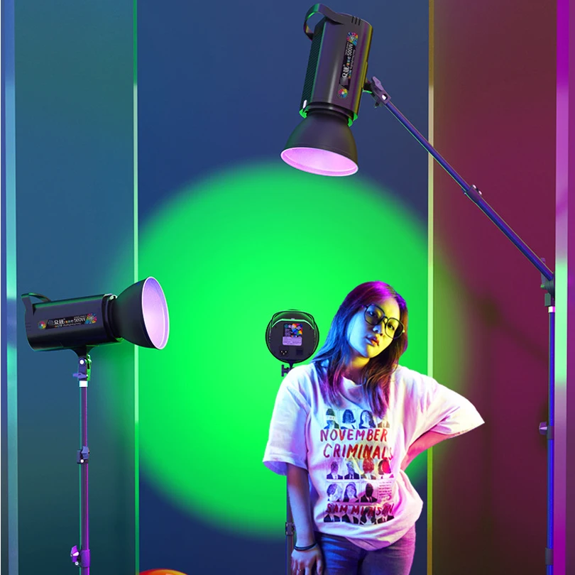 RGB 500W Multi Functional Photography Fill Light LED Video Light Remote Control COB Sun Lamp for Portrait Flash Studio Youtube