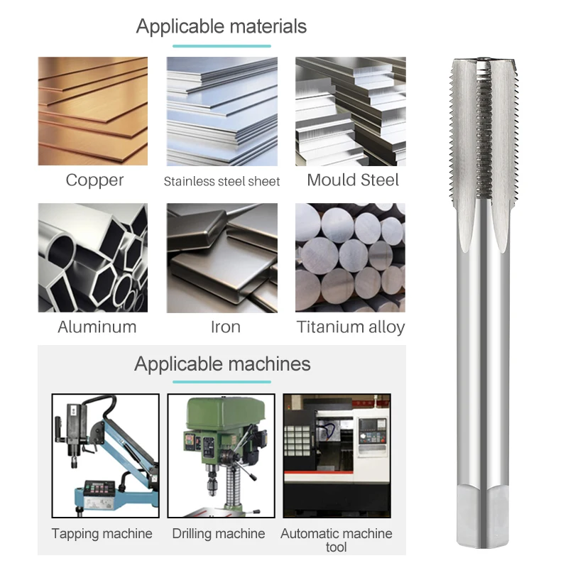 Xuchuan 3-10 stücke hss gerades Gewinde bohrers atz M1-M10 Mini-Maschinen gewinde bohrers ch raube Stopfen bohrer für Eisen-Kupfer-Gewindes chneid maschine – Detail 8