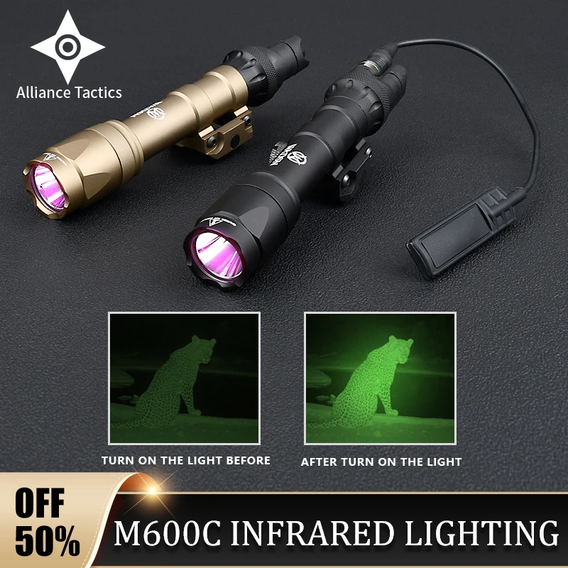 

Wadsn Tactical Surefir M600 M600C IR LED Flashlight Weapon Airsoft Gun Accessroy With Pressure Switch Fit 20mm Rail