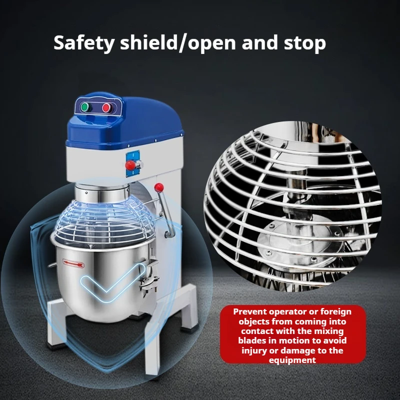 15L Automatic Dough Mixer and Egg Beater - Commercial Kneading and Beating Machine for Bakeries 2