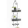 Hanging Shower Caddy No Drilling Over Head Organizer Quick Drainage Waterproof Rust-proof Shower Storage with Hooks and Baskets 2