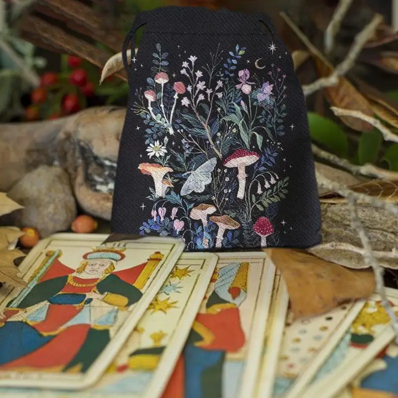 Tarot Card Storage Bag Board Game Embroidery Drawstring Tarot Cards Bag