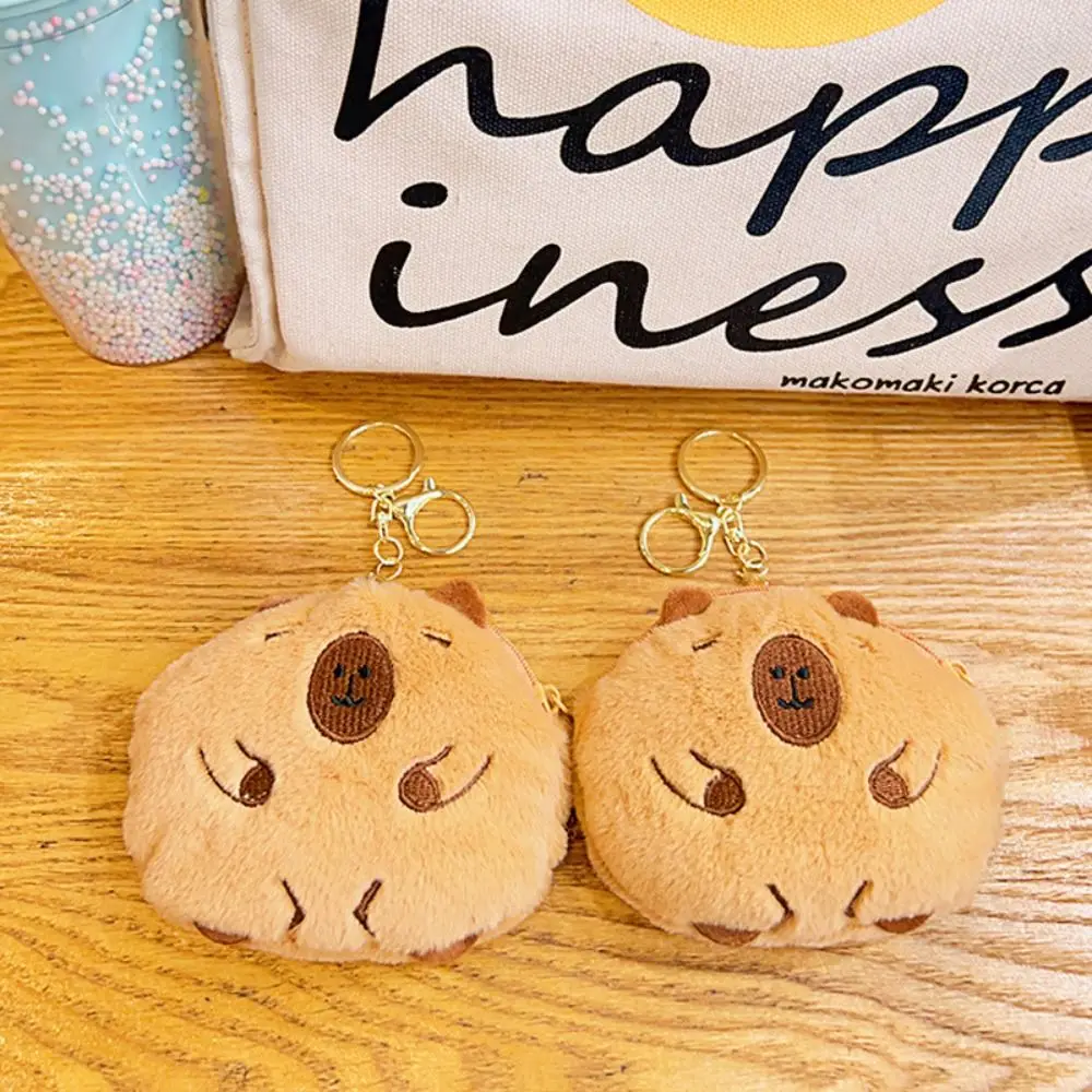 

Cartoon Capybara Coin Purse Fashion Soft Toys Plush Doll Keychain Small Wallet Plush Stuffed Guinea Pig Bag Pendant Unisex