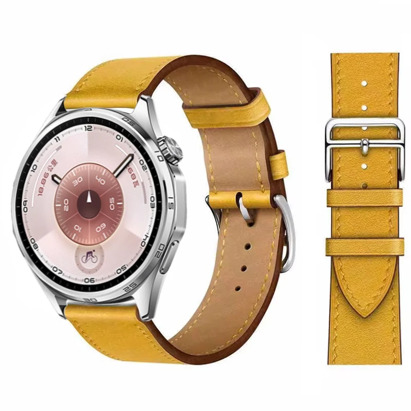 Elegant Leather Wristband Replacement for Smartwatches - 20mm/22mm Strap Bracelet