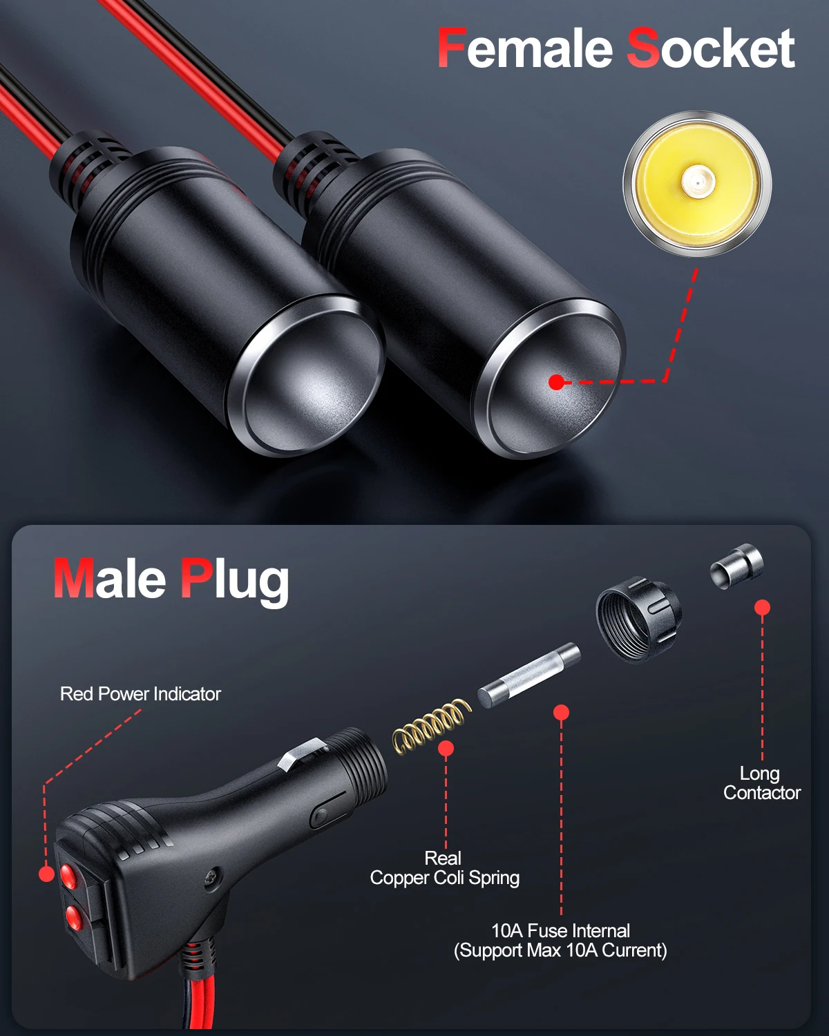 Kaufe 1 Bis 3 Auto-Feuerzeug, 12 V, 24 V, Ladegerät, Adapter, 3-Wege-Buchse, Splitter, Buchse, Stecker, Verlängerungskabel, Kabel, 3-Wege-Stecker Zum Preis Ab 22