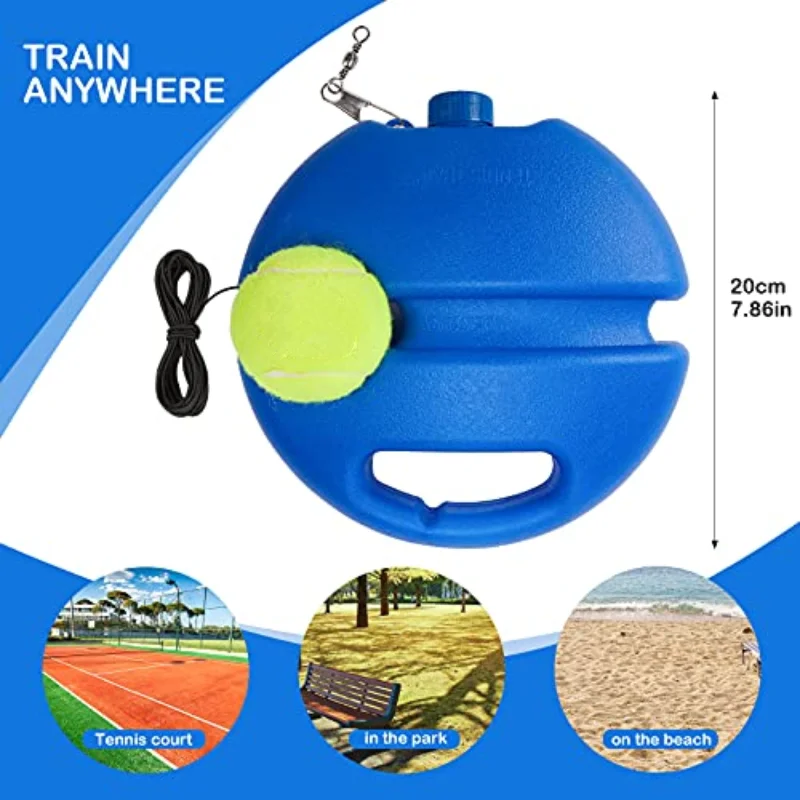 Solo Tennis Trainer Rebound Portable Tennis Equipment for Self-Practice Vibration Dampeners Works for Kids Beginners