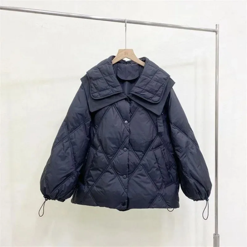 2023 New Women Down Jacket Winter Coat Female Short Parkas Loose Thick Warm Outwear Leisure Time Versatile Fashion Overcoat