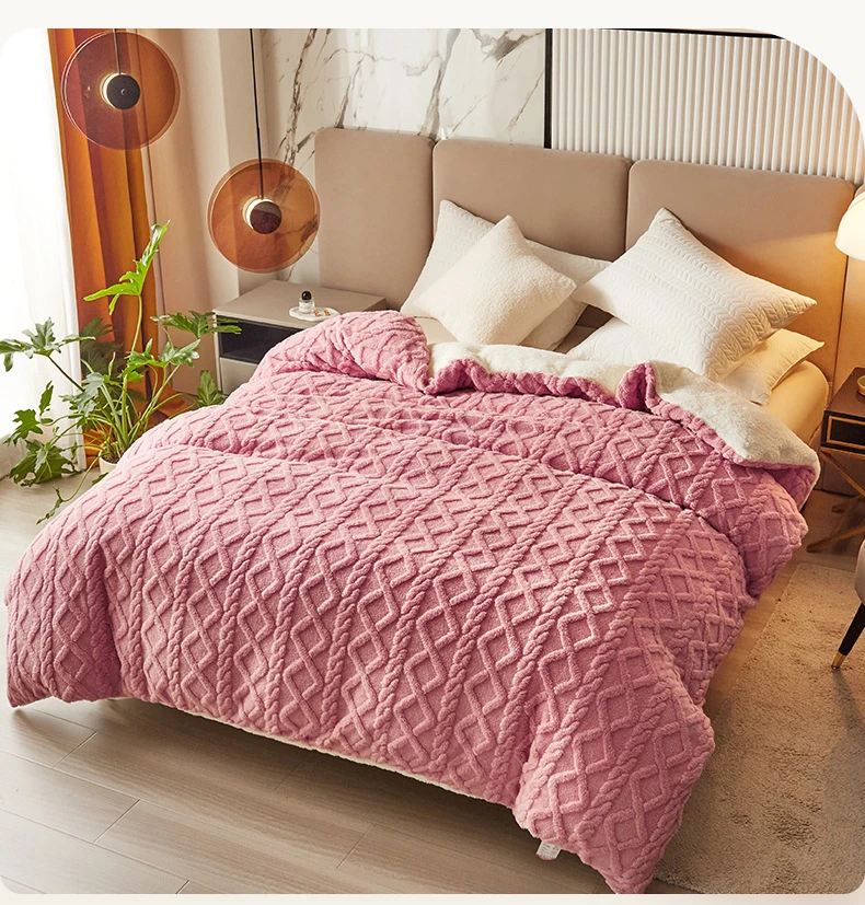 Description Picture 4 of itemDual Use Artificial Cashmere Duvet Cover Winter Warm Plush Quilt Cover Blanket Warmth Double-sided Fleece Comforter Covers Soft