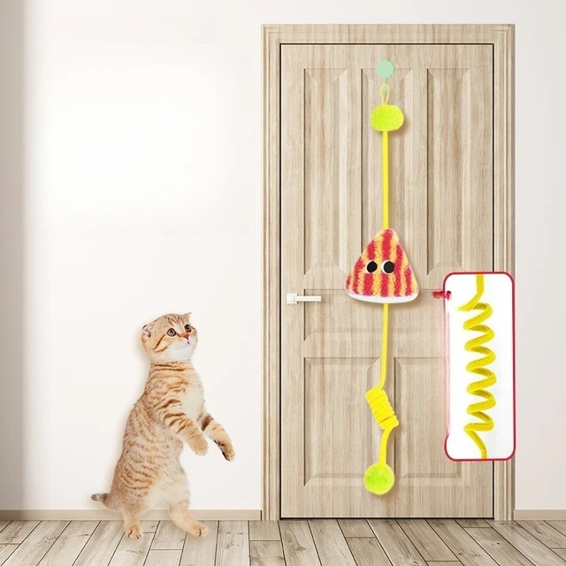 Cat Toys for Self Enjoyment Relaxation Swinging Hanging Door Style Furry Ball Elastic Rope Cat Teaser Stick Cat Toys for Self Enjoyment Relaxation Swinging Hanging Door Style Furry Ball Elastic Rope Cat Teaser Stick