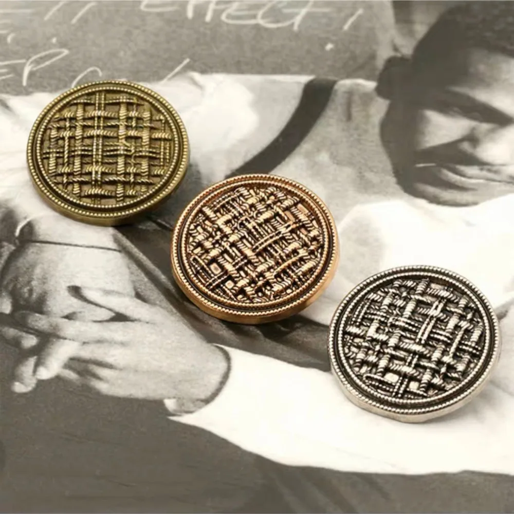 Circular Vintage Metal Buttons for Clothing Decoration Hand Sewn Buttons Jackets Suits Sweaters Shirt 10 Pcs 15/20/25mm