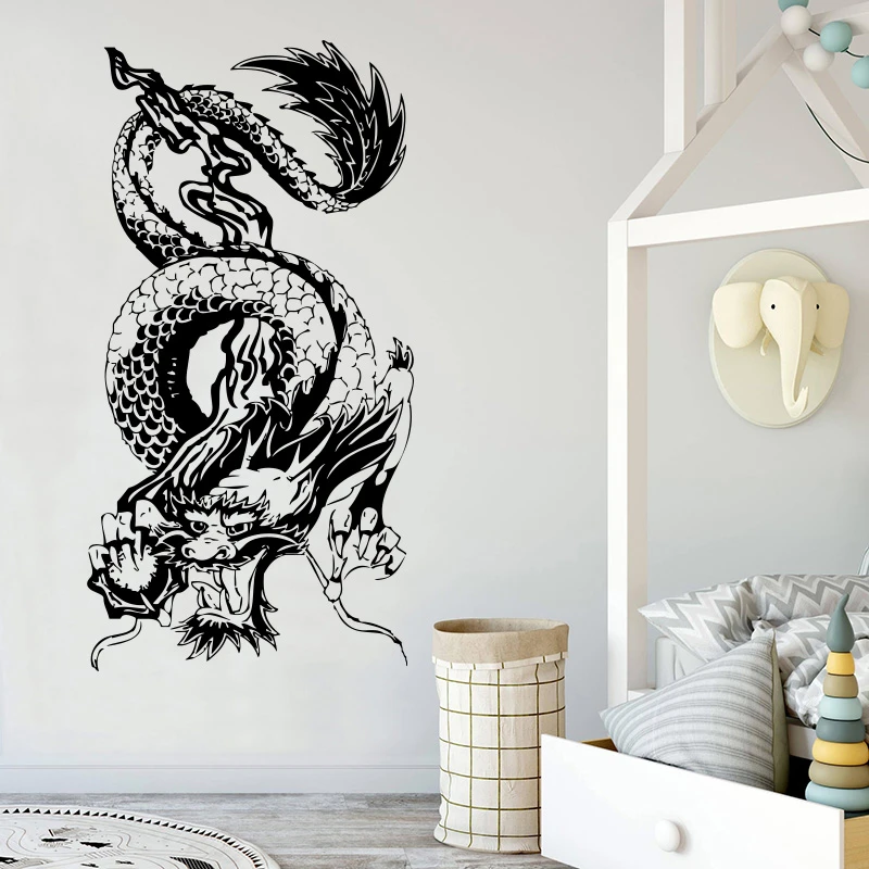 Cartoon Dragon Chinese Mythological Beast Wall Sticker Living Room Jungle  Animal Magic Wall Decal Playroom Vinyl Decor| | - AliExpress