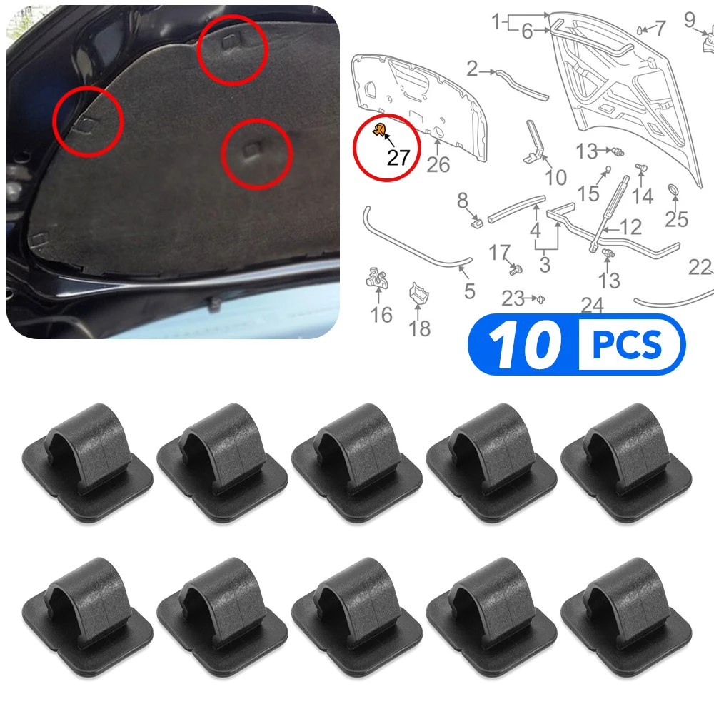 10pcs Car Hood Insulation Clips for FIAT 500 Grande Punto Astra