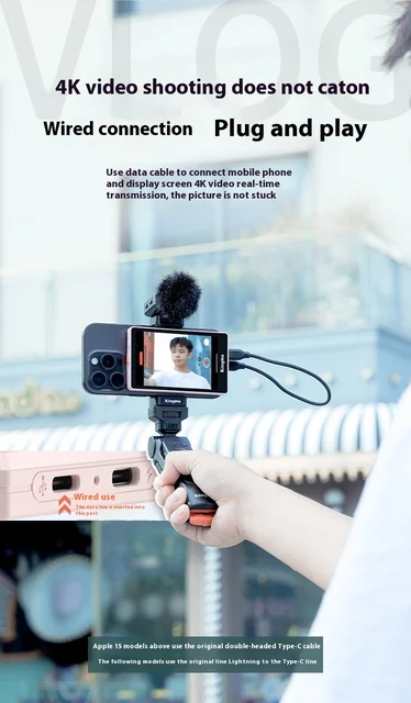 Bellatte Vlog Écran De Moniteur à Selfie Pour IPhone Et