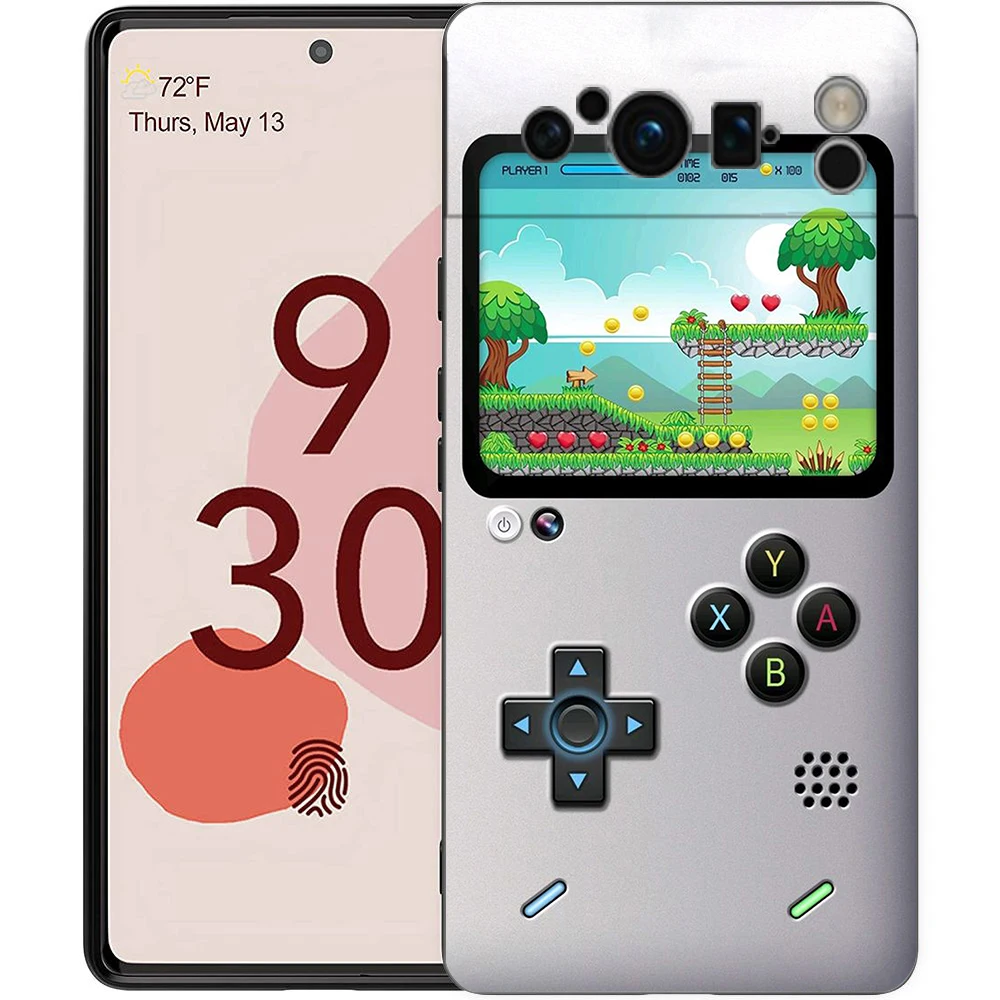 Retro Gameboy-Inspired Shockproof Black Silicone Phone Case