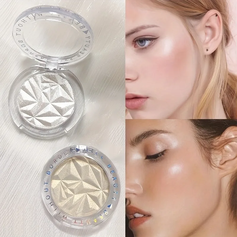 Monochrome Pearlescent Highlighter Powder Palette Diamond Glitter Brighten Face Contour Long Lasting Shimmer High Gloss Powder 2