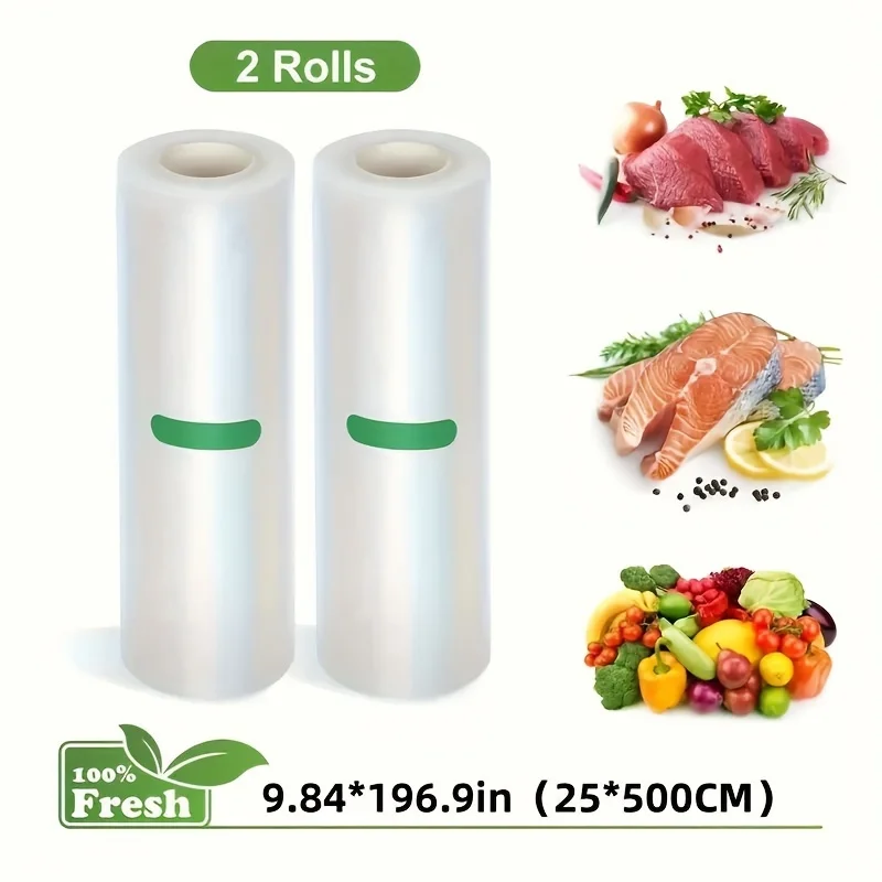 2 Rolls Vacuum Sealer Bags For Restaurant, Food Vac Storage Bag, BPA Free